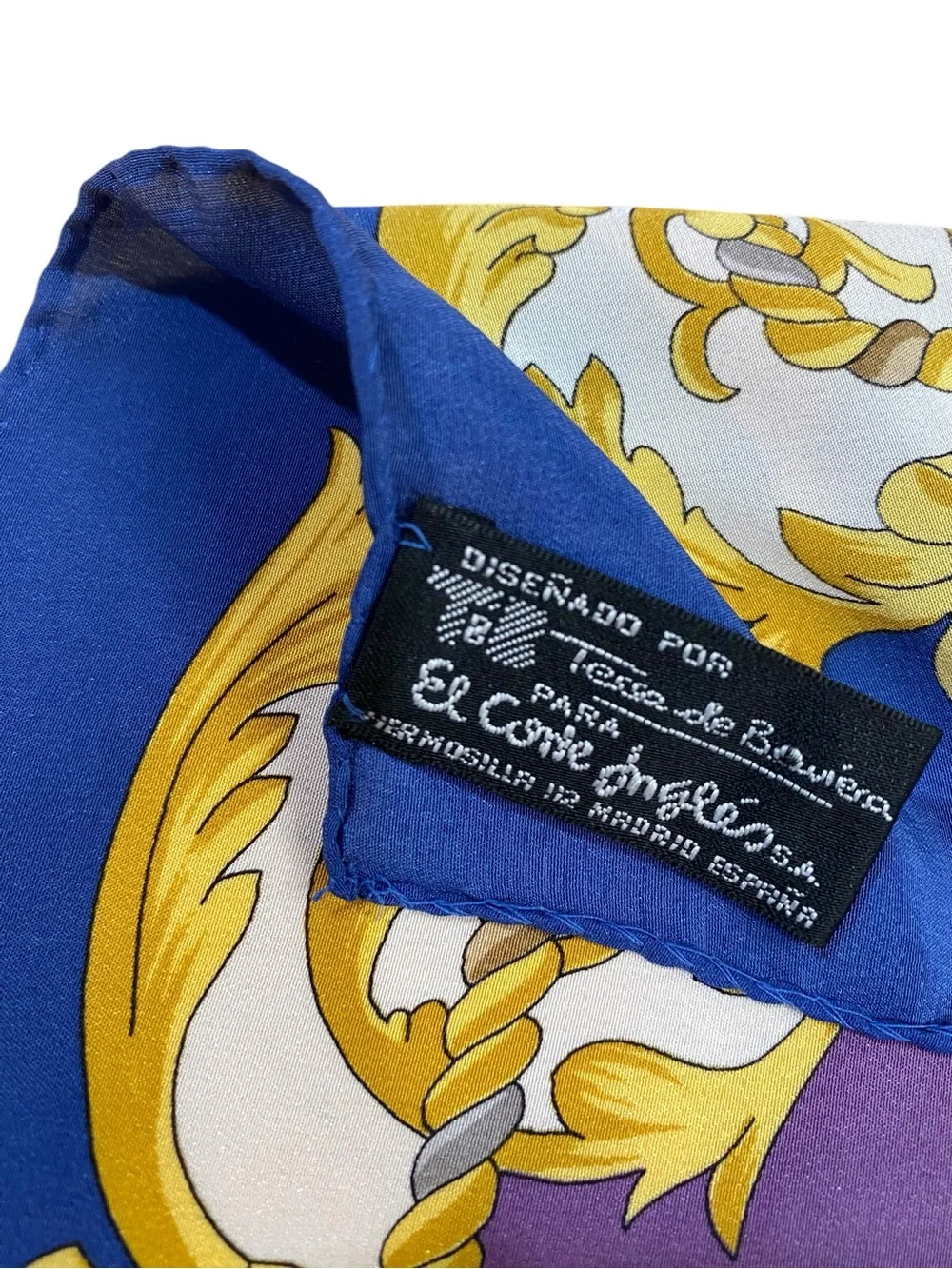 Vintage Tessa de Baviera Silk Scarf